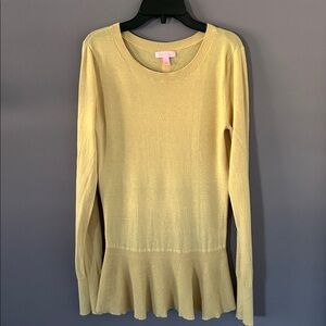 Lilly Pulitzer Aurora Beige Peplum Knit Sweater